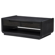 Leandro 2-drawer Wood Cocktail Coffee Table Burnished Black - 704638