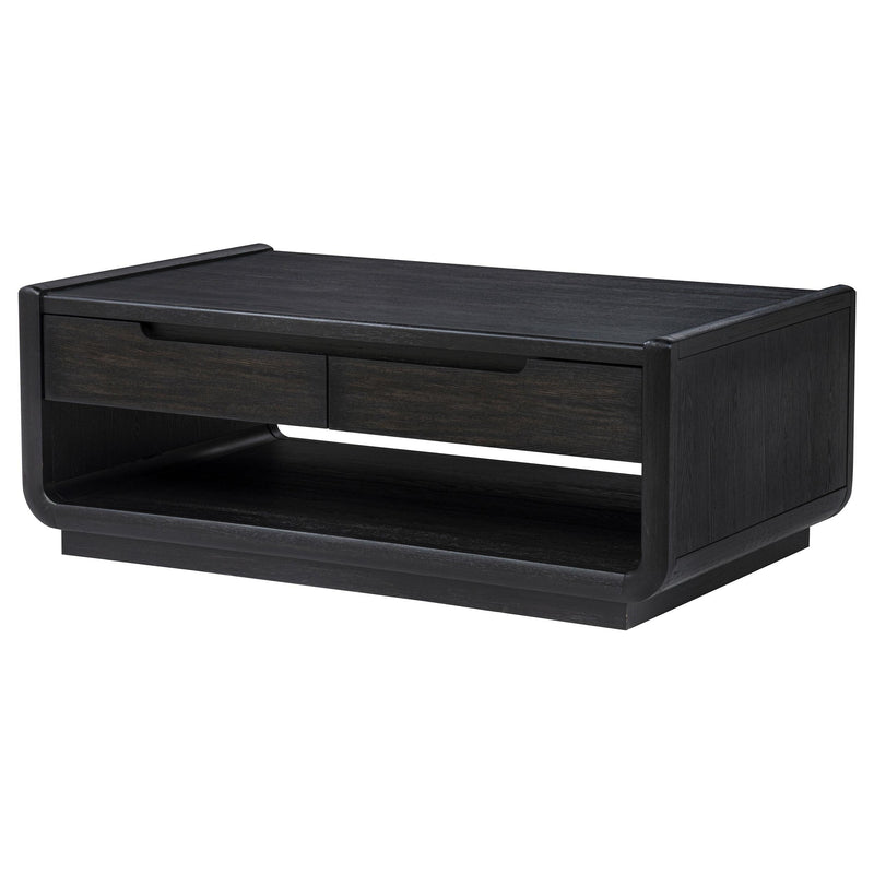 Leandro 2-drawer Wood Cocktail Coffee Table Burnished Black - 704638