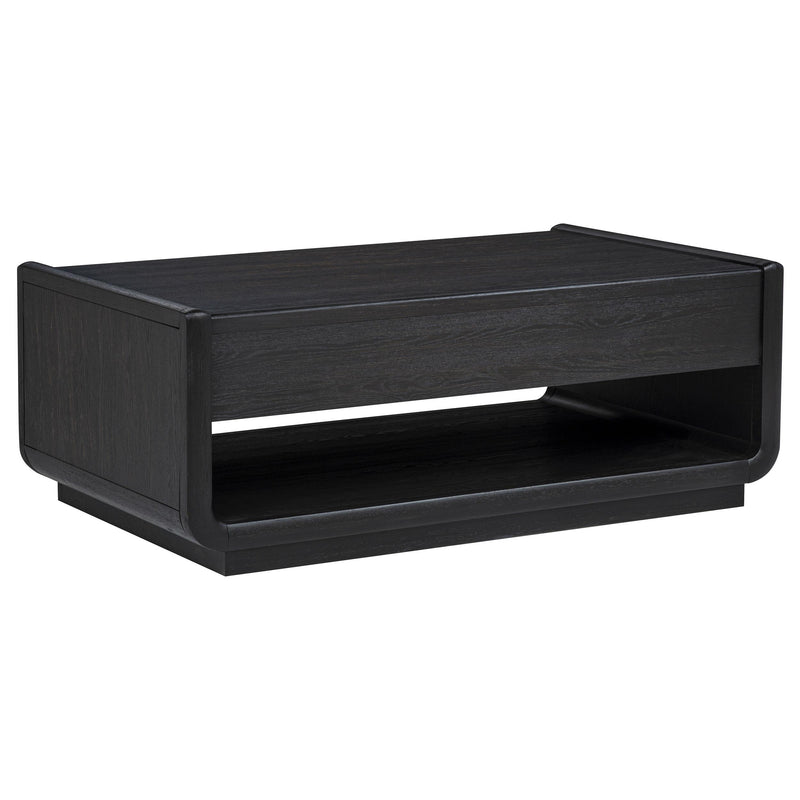 Leandro 2-drawer Wood Cocktail Coffee Table Burnished Black - 704638