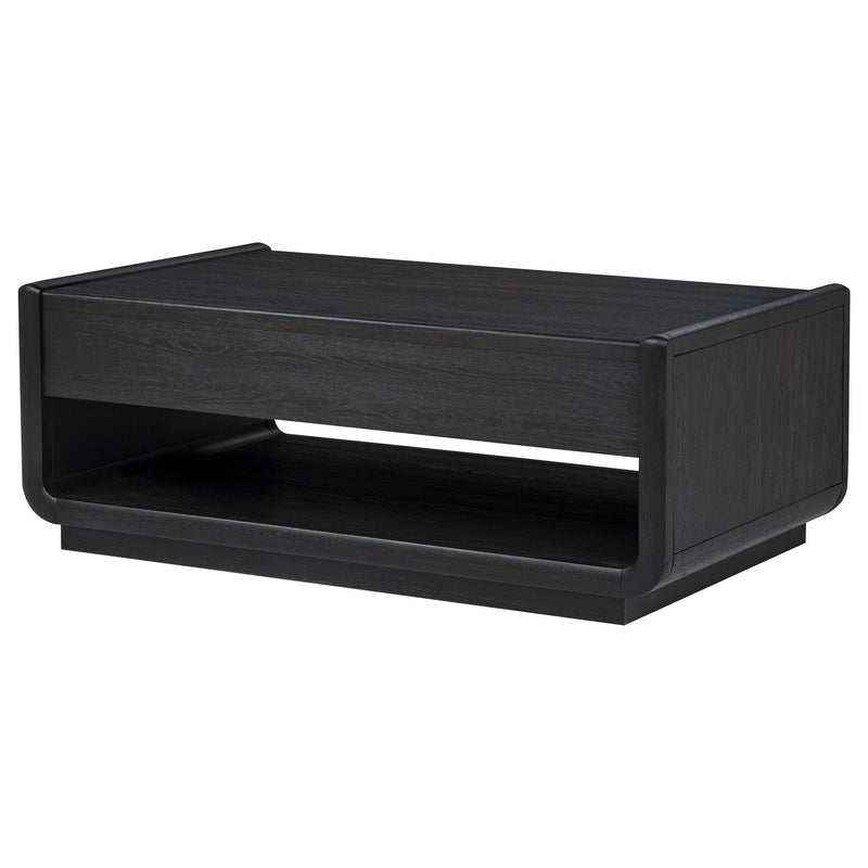 Leandro 2-drawer Wood Cocktail Coffee Table Burnished Black - 704638