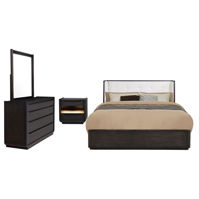 Leandro 4-piece Eastern King Bedroom Set Burnished Black - 222491KE-S4