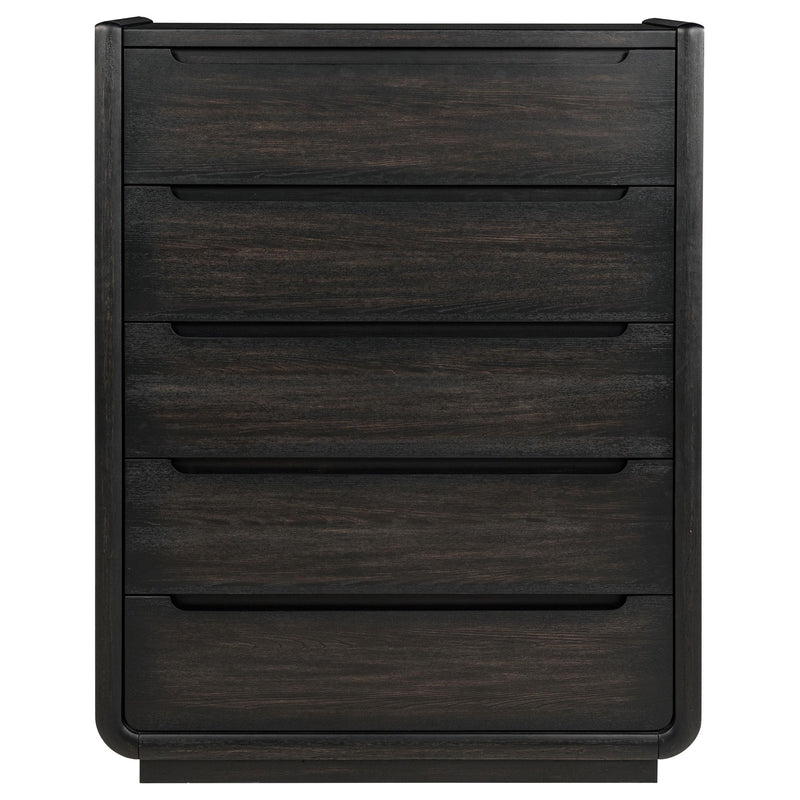 Leandro 5-drawer Bedroom Chest of Drawers Burnished Black - 222495