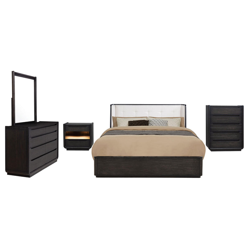 Leandro 5-piece Queen Bedroom Set Burnished Black - 222491Q-S5