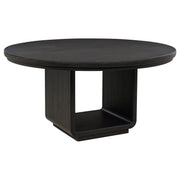 Leandro 5-piece Round Dining Table Set Burnished Black - 115390-S5A