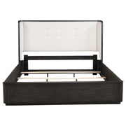 Leandro 55-inch Eastern King Wingback Bed Burnished Black - 222491KE