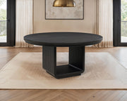 Leandro 60-inch Round Dining Table Burnished Black - 115390