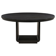 Leandro 60-inch Round Dining Table Burnished Black - 115390