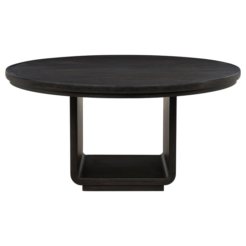 Leandro 60-inch Round Dining Table Burnished Black - 115390