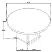 Leandro 60-inch Round Dining Table Burnished Black - 115390