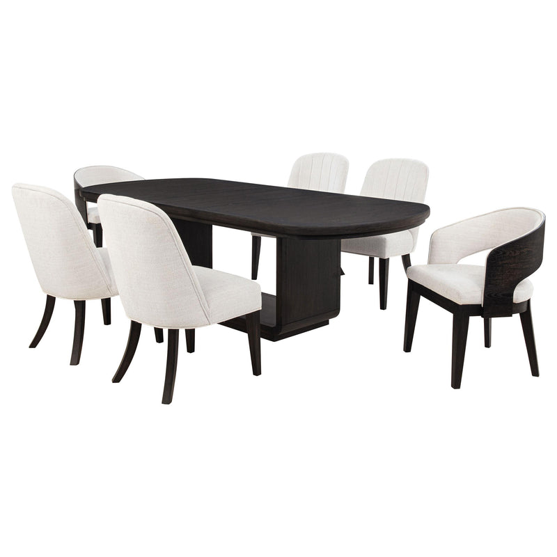 Leandro 7-piece Rectangular Dining Table Set Burnished Black - 115391-S7