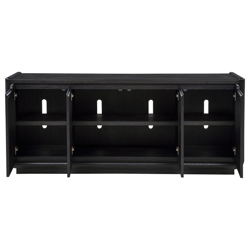 Leandro 72-inch 4-door TV Stand Media Console Burnished Black - 704633