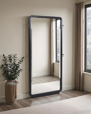 Leandro 76-inch Full Length Floor Mirror Burnished Black - 222498