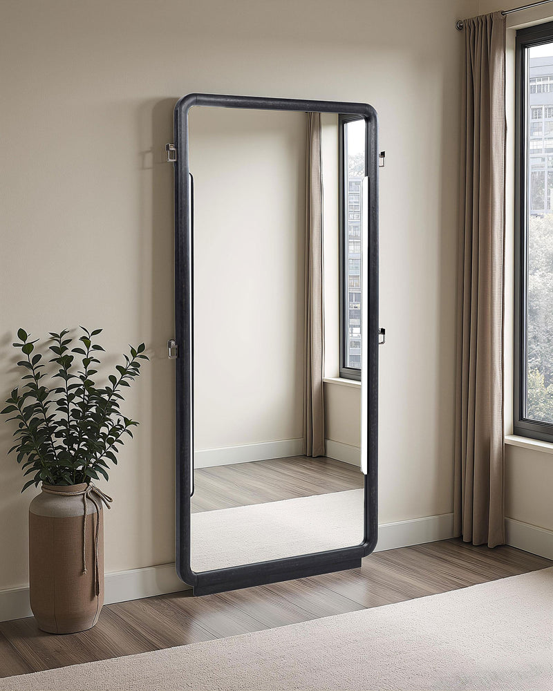 Leandro 76-inch Full Length Floor Mirror Burnished Black - 222498