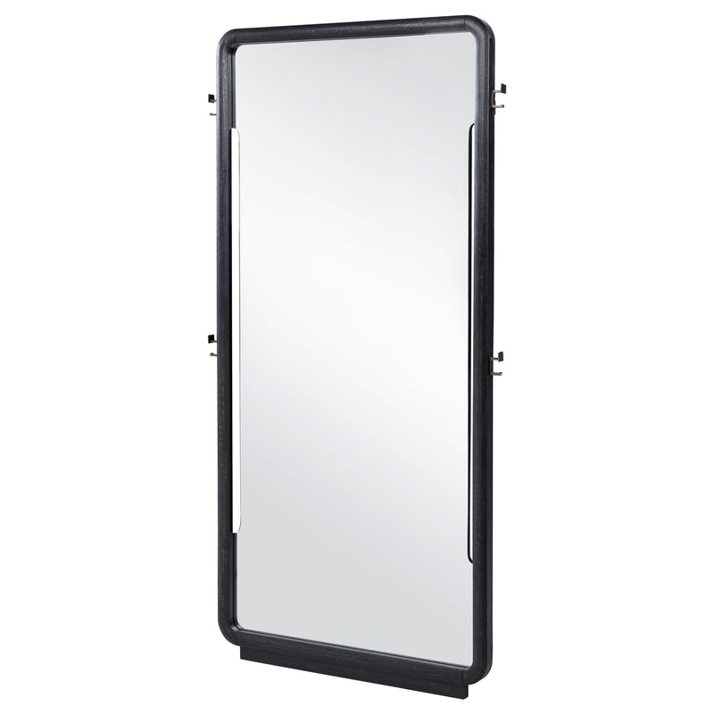 Leandro 76-inch Full Length Floor Mirror Burnished Black - 222498