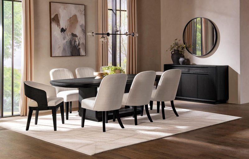 Leandro 78-inch Extension Dining Room Table Burnished Black - 115391