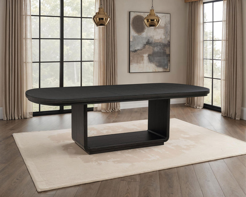 Leandro 78-inch Extension Dining Room Table Burnished Black - 115391
