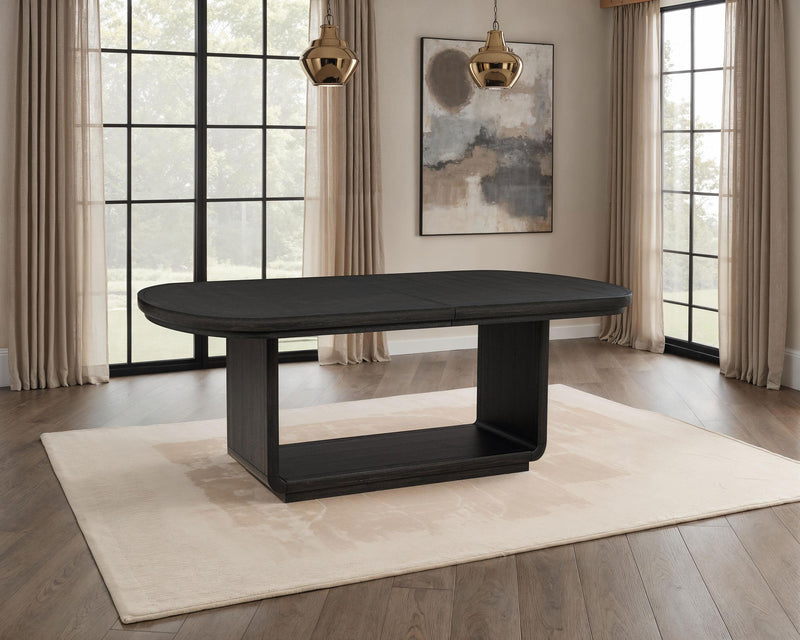 Leandro 78-inch Extension Dining Room Table Burnished Black - 115391