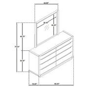 Leandro 8-drawer Bedroom Dresser with Mirror Burnished Black - 222493M