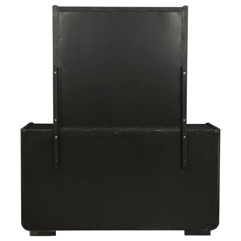 Leandro 8-drawer Bedroom Dresser with Mirror Burnished Black - 222493M