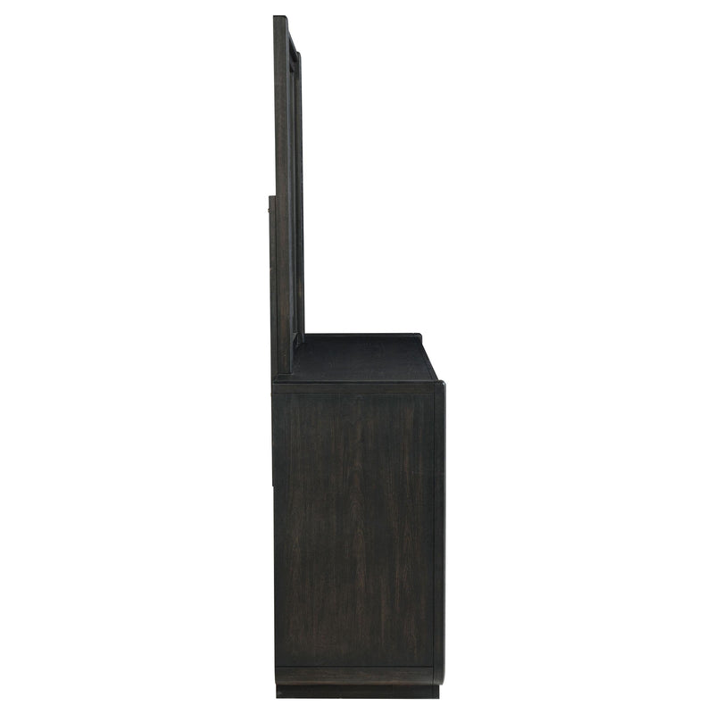 Leandro 8-drawer Bedroom Dresser with Mirror Burnished Black - 222493M