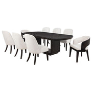 Leandro 9-piece Rectangular Dining Table Set Burnished Black - 115391-S9
