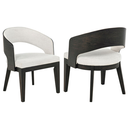 Leandro Upholstered Dining Arm Chair Cream (Set of 2) - 115393