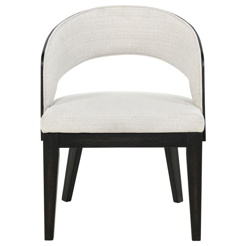 Leandro Upholstered Dining Arm Chair Cream (Set of 2) - 115393