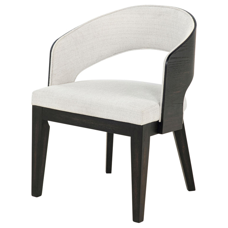 Leandro Upholstered Dining Arm Chair Cream (Set of 2) - 115393