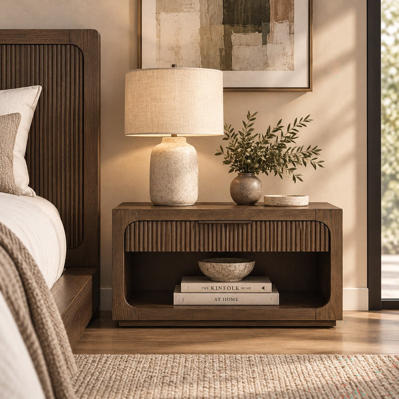 Leanna Nightstand w/Wood Top - BD06813