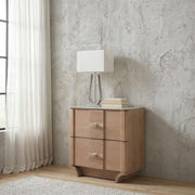 Leanne 2-drawer Sinter Stone Top Nightstand Light Oak - 223132