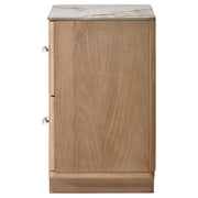 Leanne 2-drawer Sinter Stone Top Nightstand Light Oak - 223132