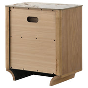 Leanne 2-drawer Sinter Stone Top Nightstand Light Oak - 223132