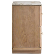 Leanne 2-drawer Sinter Stone Top Nightstand Light Oak - 223132