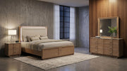 Leanne 4-piece Eastern King Bedroom Set Light Oak - 223131KE-S4