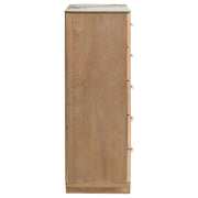 Leanne 5-drawer Sinter Stone Top Chest of Drawers Light Oak - 223135