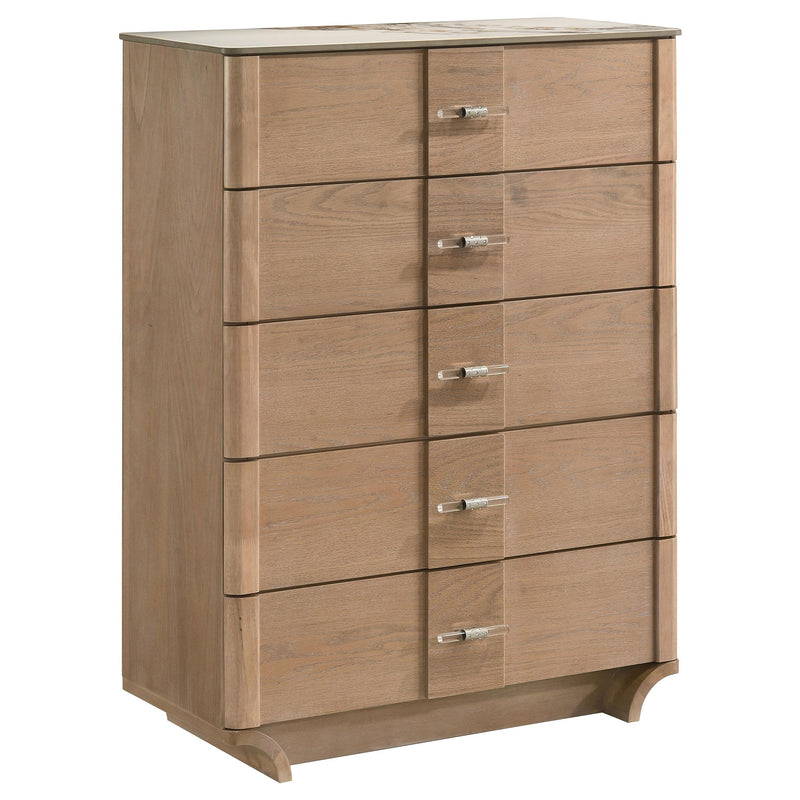 Leanne 5-piece Eastern King Bedroom Set Light Oak - 223131KE-S5