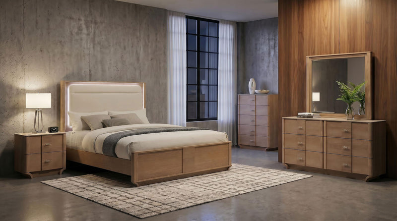 Leanne 5-piece Queen Bedroom Set Light Oak - 223131Q-S5