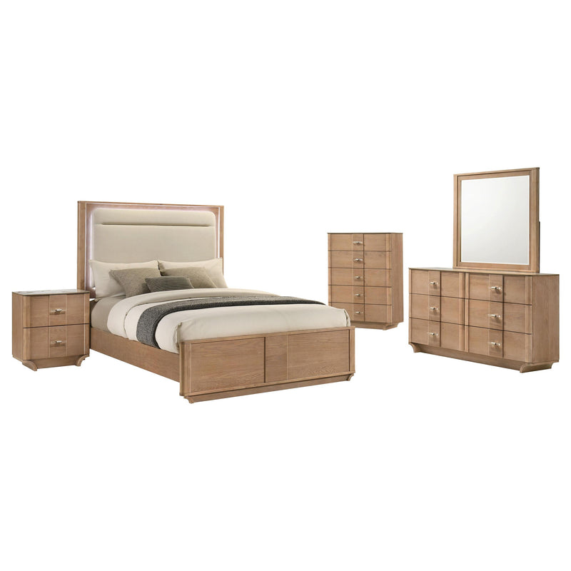 Leanne 5-piece Queen Bedroom Set Light Oak - 223131Q-S5