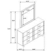 Leanne 6-drawer Sinter Stone Top Dresser and Mirror Light Oak - 223133M