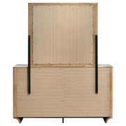 Leanne 6-drawer Sinter Stone Top Dresser and Mirror Light Oak - 223133M