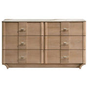 Leanne 6-drawer Sinter Stone Top Dresser Cabinet Light Oak - 223133