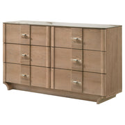 Leanne 6-drawer Sinter Stone Top Dresser Cabinet Light Oak - 223133