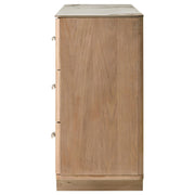 Leanne 6-drawer Sinter Stone Top Dresser Cabinet Light Oak - 223133