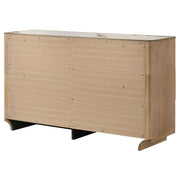 Leanne 6-drawer Sinter Stone Top Dresser Cabinet Light Oak - 223133