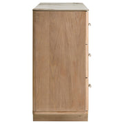 Leanne 6-drawer Sinter Stone Top Dresser Cabinet Light Oak - 223133