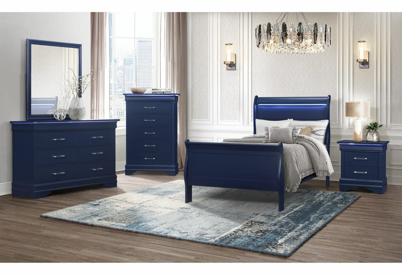 Charlie Blue Twin Bed With Led - CHARLIE-BLUE-TB W/LED