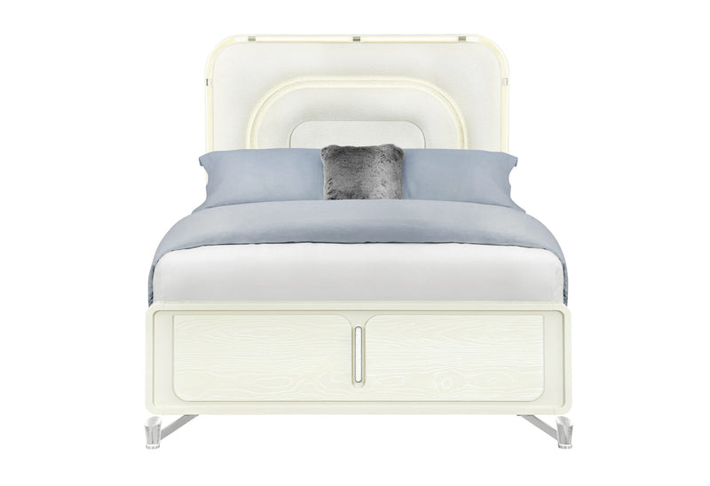 Lyra Beige Queen Bed With Led - LYRA-BEIGE-QB W/ LED