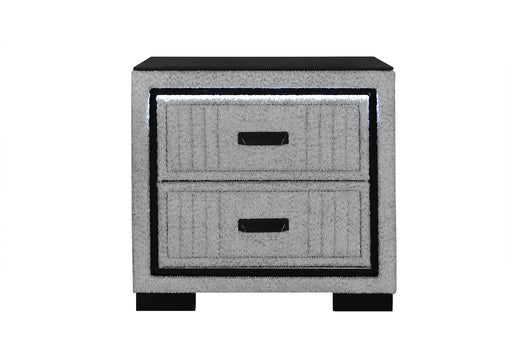 Isabella Grey Nightstand With Led - ISABELLA-GREY-NS W/ LED