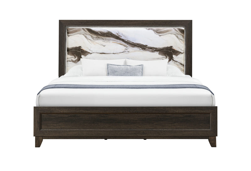 Harmony Brown King Bed With Led - HARMONY-BROWN-KB W/LED