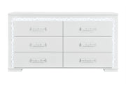 Naomi Silver Marble Dresser With Led - NAOMI-SILVER MARBLE-DR W/ LED